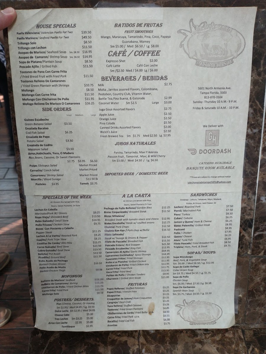 La Lechonera Menu - Image 2
